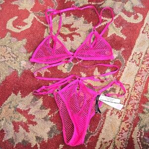 Nwt Victorias Secret VERY sexy mesh pink Teddy